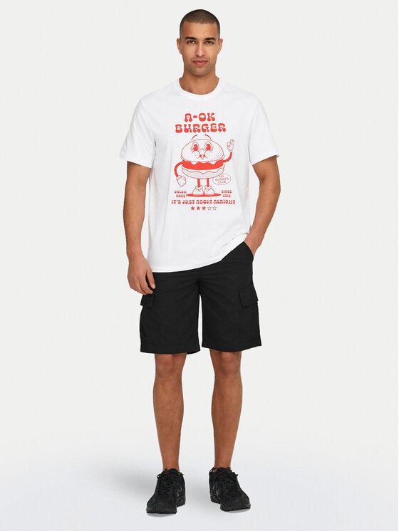 Only & Sons Only & Sons Bavlnené šortky Loc Cargo 22029214 Čierna Regular Fit