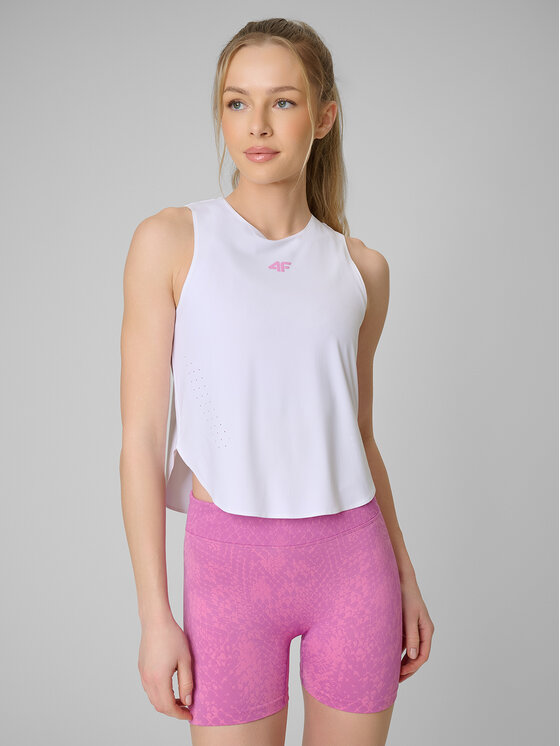 4F 4F Top TRAINING Biały Regular Fit