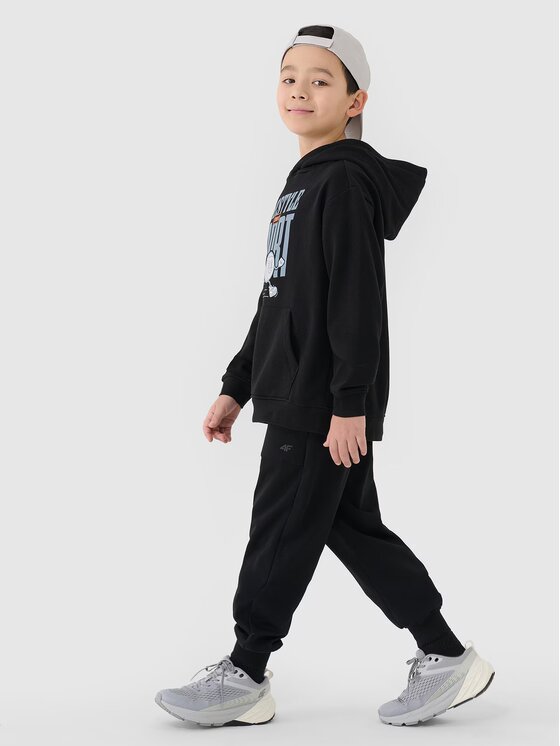 4F 4F Pantaloni da tuta 4FJRSS25TTROM1340-20S Nero Regular Fit