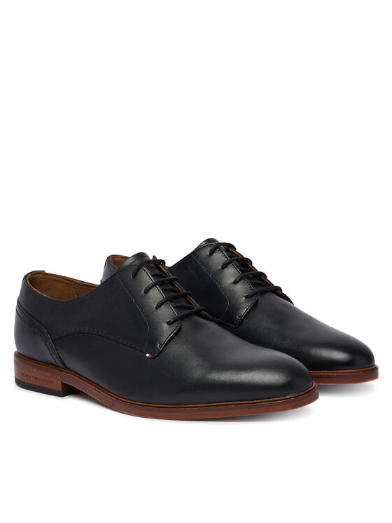 Tommy Hilfiger Tommy Hilfiger Pantofi Hilfiger Leather Dress Shoe FM0FM05777 Negru
