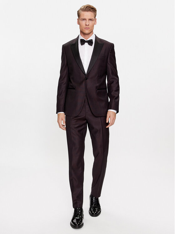 Boss Uzvalks H-Huge-2Pcs-Tux-231 50502449 Bordo Slim Fit