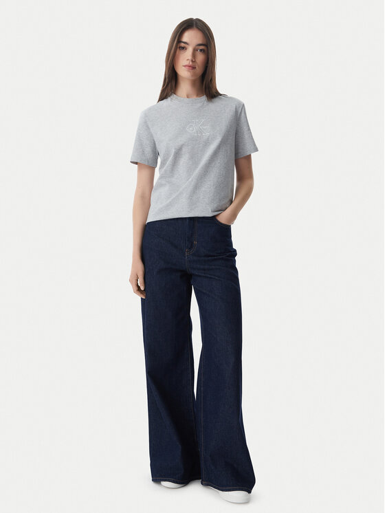 Calvin Klein Jeans Calvin Klein Jeans Majica LV047G831G Svetlo siva Regular Fit
