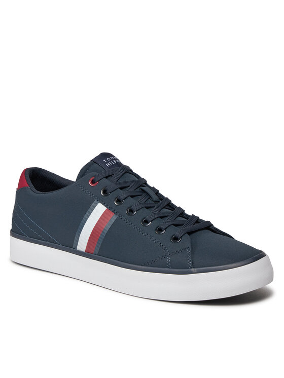 Tommy Hilfiger Tommy Hilfiger Laisvalaikio batai Th Hi Vulc Low Stripes Mesh FM0FM04946 Mėlyna