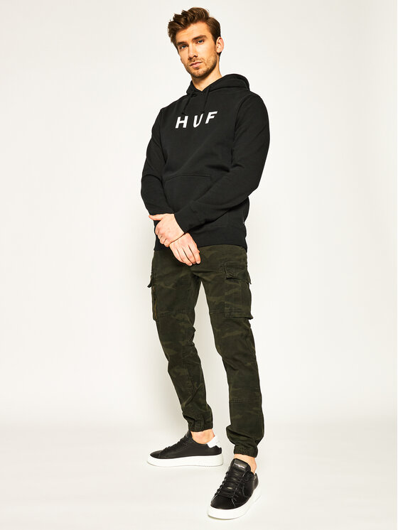HUF HUF Džemperis Essentials OG Logo PF00099 Juoda Regular Fit