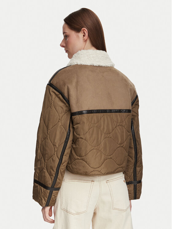 Weekend Max Mara Weekend Max Mara Kożuch sztuczny Gessati 2625486011 Brązowy jasny Regular Fit