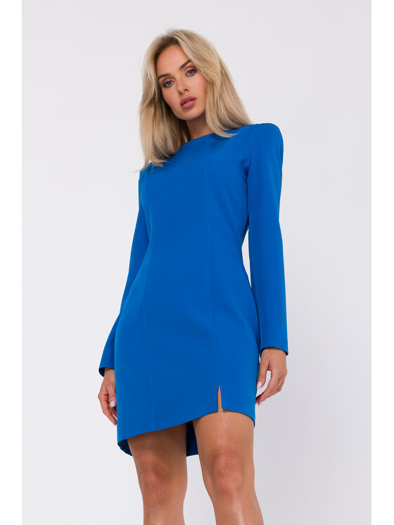 Made of Emotion Made of Emotion Koktejlové šaty M755 Modrá Modern Fit