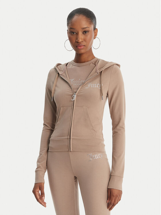 Juicy Couture Juicy Couture Mikina Oola JCWAS126306 Béžová Slim Fit