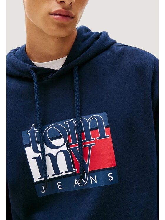 Tommy Jeans Tommy Jeans Felpa TJM REG RWB FLAG HOO Blu Casual Fit