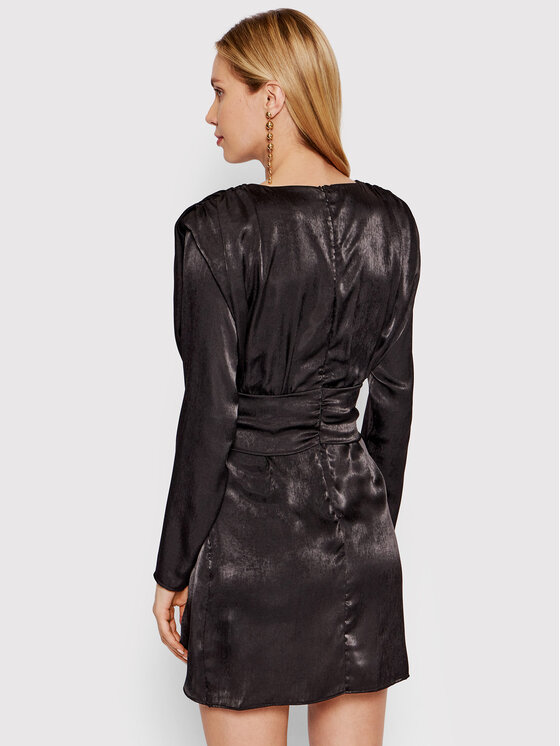 DeeZee DeeZee Коктейлна рокля More Satin 3FB036 Черен Regular Fit