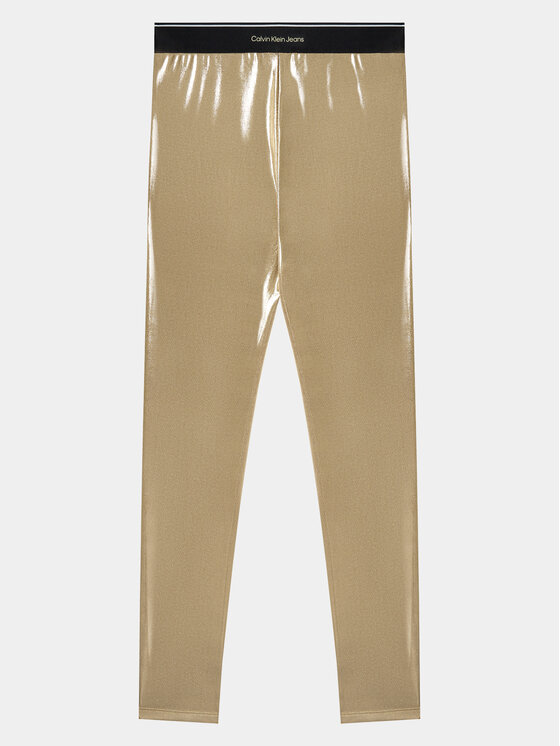 Calvin Klein Jeans Colanți Metallic IG0IG02403 Auriu Slim Fit