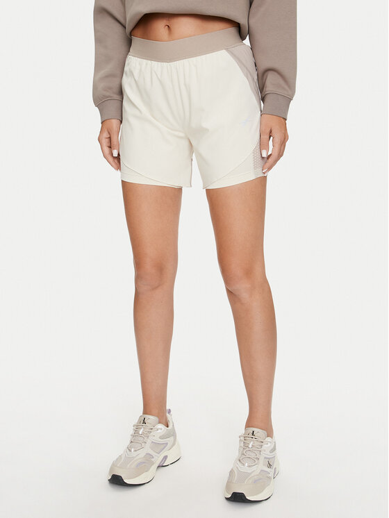 Reebok Reebok Pantaloni scurți sport Running 2 in 1 Short 100076065 Bej Slim Fit