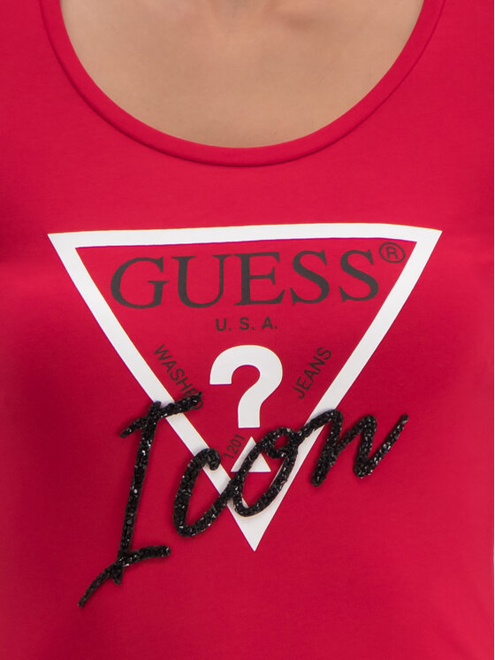 Guess Guess T-Shirt W93I89 J1300 Czerwony Slim Fit