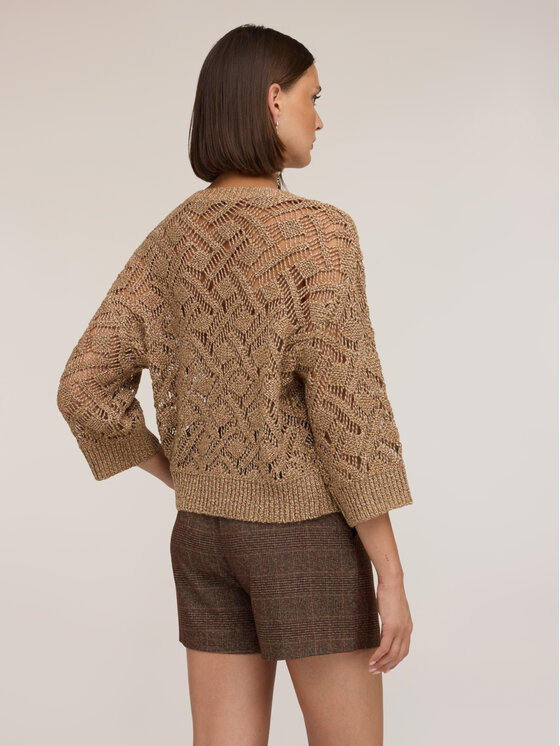 Motivi Motivi Sweter M487W004199N012 Brązowy Boxy Fit