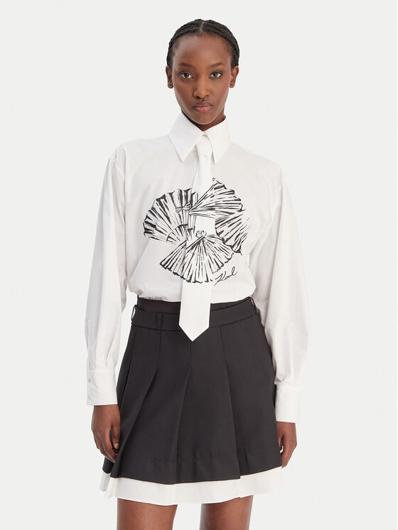 KARL LAGERFELD KARL LAGERFELD Koszula B1W11002 Biały Relaxed Fit