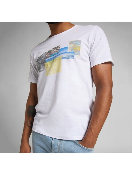 Lee Lee T-shirt SS PICTURE TEE Bianco Regular Fit