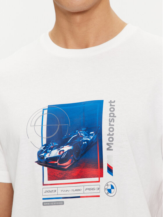 Puma Puma T-Shirt BMW MMS Car Graphic 624158 Biały Regular Fit