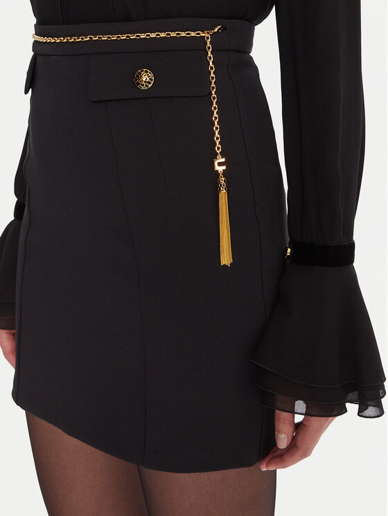 Elisabetta Franchi Elisabetta Franchi Spódnica mini GO-148-57E2-V380 Czarny Regular Fit