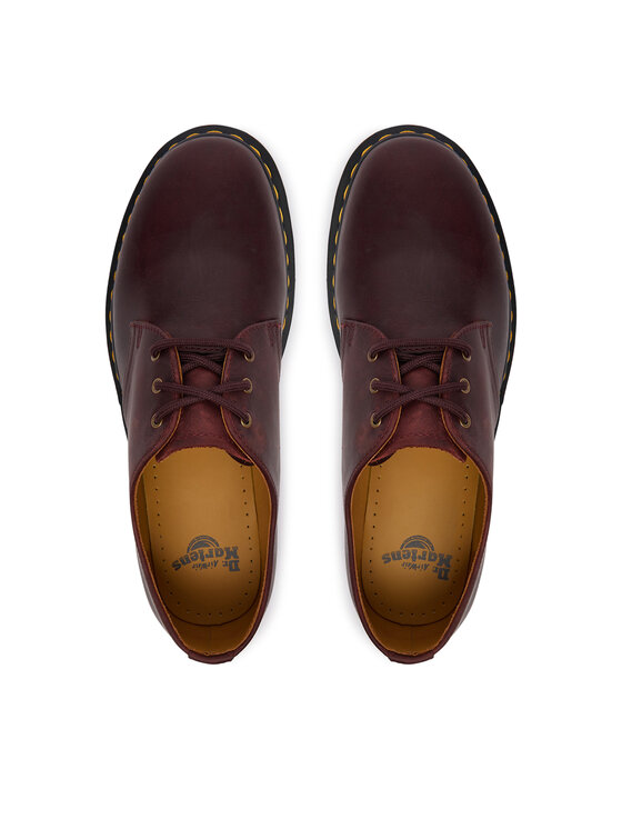 Dr. Martens Dr. Martens Półbuty 3 Eye Crazy Horse DM11838601 Bordowy