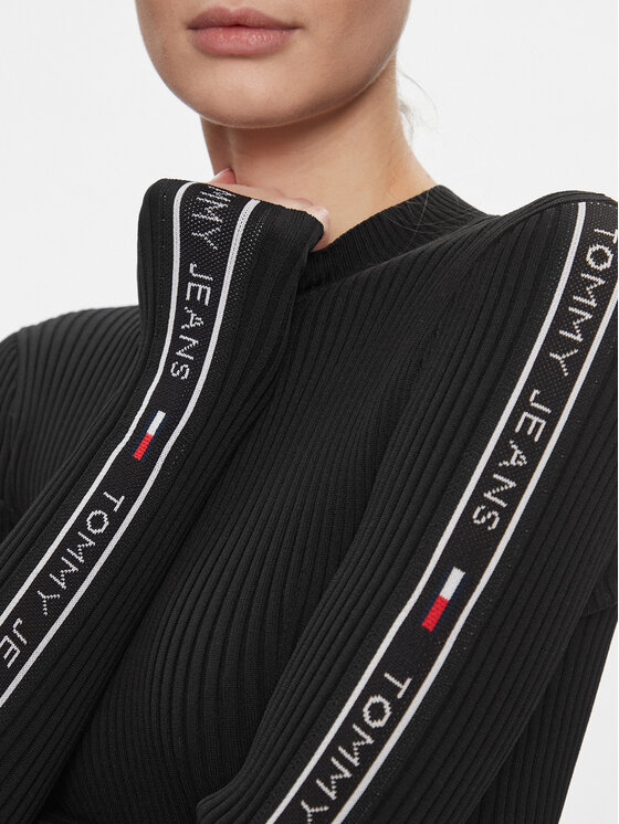 Tommy Jeans Tommy Jeans Πουλόβερ Tjw Logo Taping Sweater DW0DW17247 Μαύρο Slim Fit