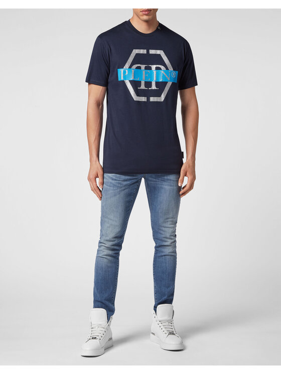 PHILIPP PLEIN PHILIPP PLEIN T-Shirt 22947 Granatowy Regular Fit