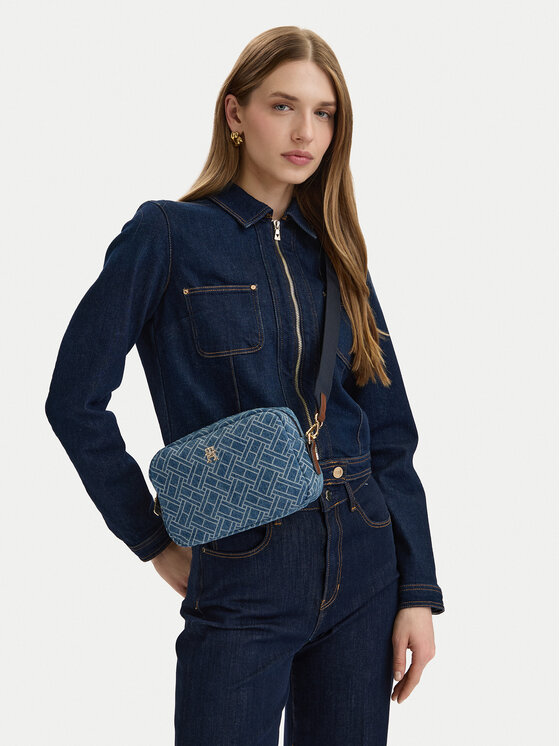 Tommy Hilfiger Tommy Hilfiger Kabelka Popette Camera Bag Denim Flag AW0AW18610 Modrá