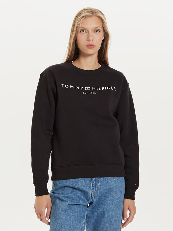 Tommy Hilfiger Tommy Hilfiger Bluză Logo WW0WW39791 Negru Regular Fit