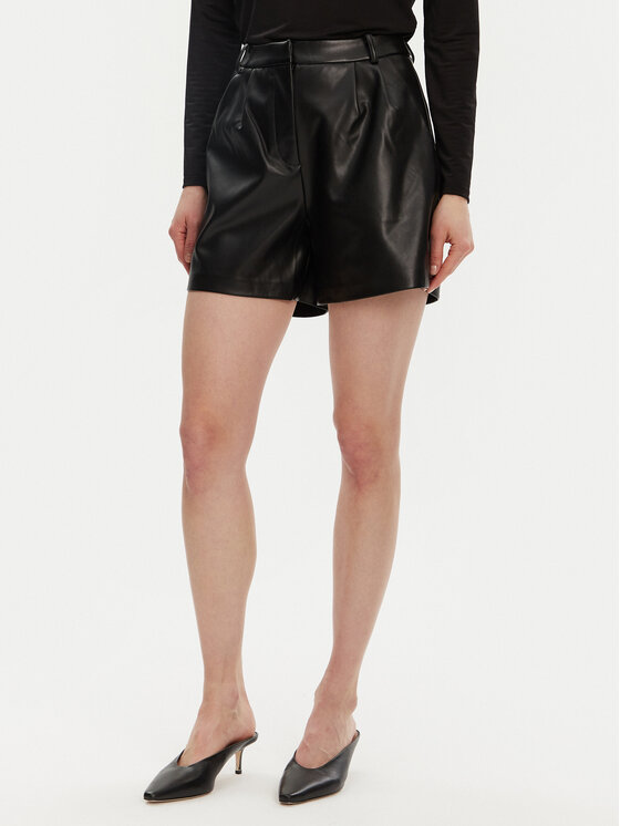 ONLY ONLY Pantaloncini in similpelle Saramy 15338008 Nero Regular Fit