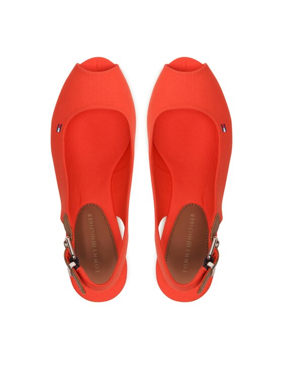 Tommy Hilfiger Tommy Hilfiger Sandalen Iconic Elba Sling Back Wedge FW0FW04788 Orange