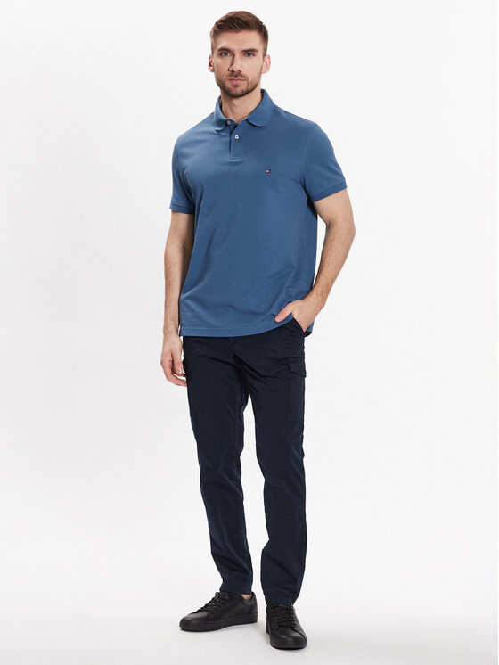 Tommy Hilfiger Tommy Hilfiger Тениска с яка и копчета MW0MW17770 Син Regular Fit
