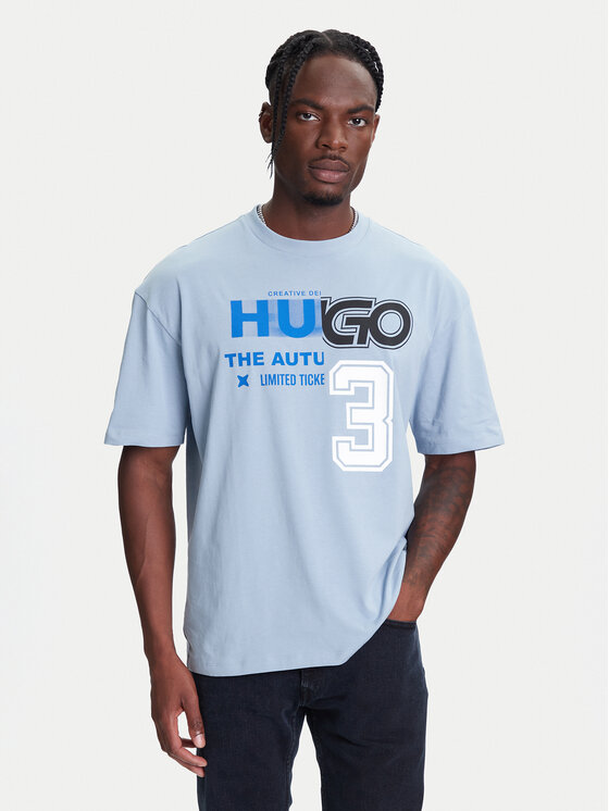HUGO HUGO Tricou Nesite 50544168 Albastru Loose Fit