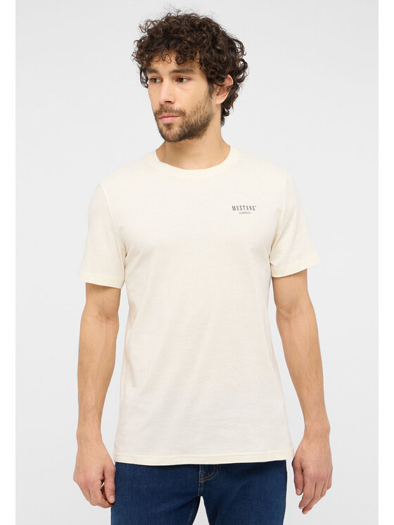 Mustang Mustang T-shirt AUSTIN Beige Straight Fit