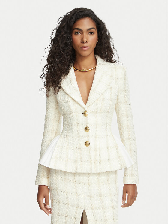 Elisabetta Franchi Elisabetta Franchi Sakoi GI-288-67E2-V960 Krem Slim Fit