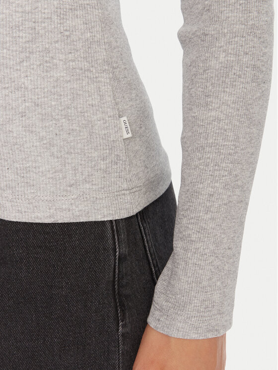 Guess Jeans Guess Jeans Блуза W5BP01 KA0H1 Сив Slim Fit