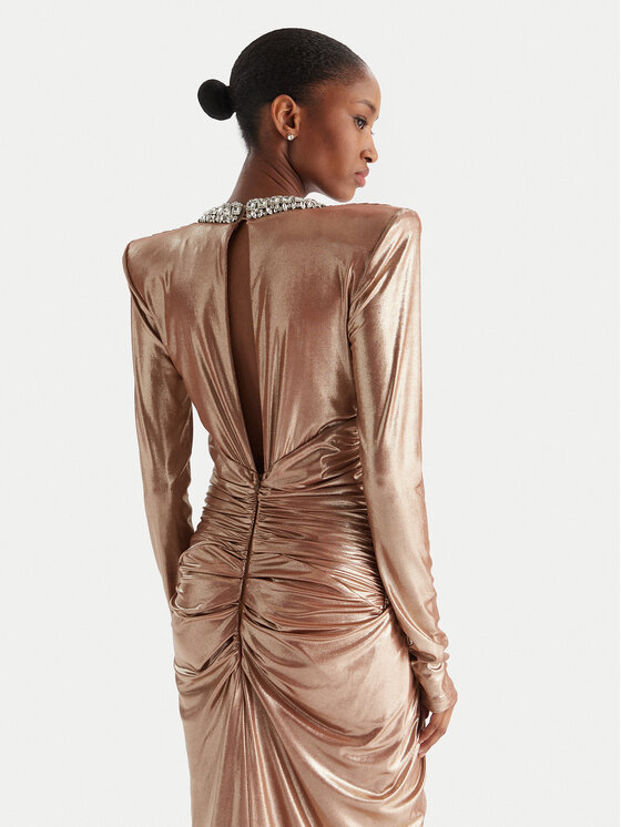 Babylon Babylon Večernja haljina S00835 Zlatna Regular Fit