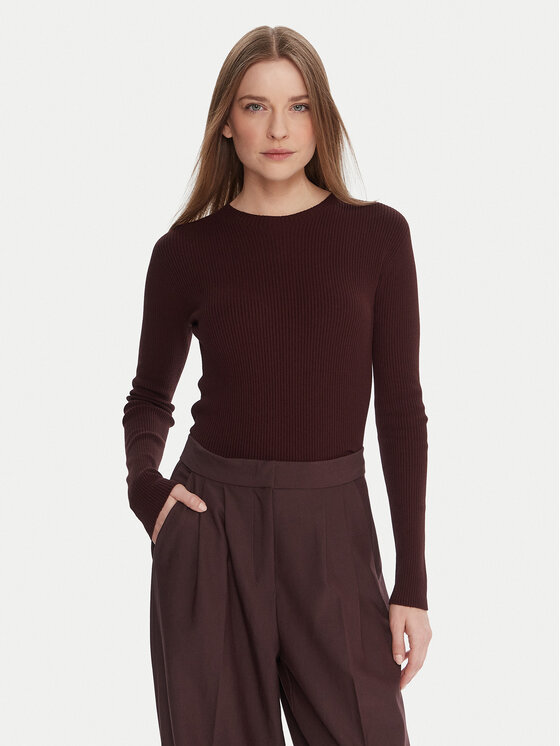 Kontatto Kontatto Svetr 3M0809C Hnědá Slim Fit