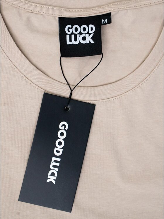 Good Luck Good Luck T-Shirt Koniczyna klasyczna 131691 Beżowy Regular Fit