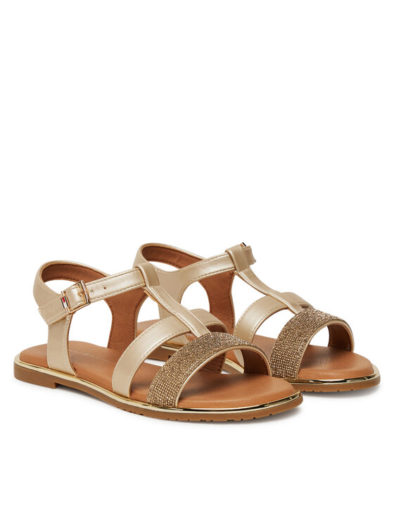 Tommy Hilfiger Tommy Hilfiger Sandały T3A2-33781-1372 M Złoty