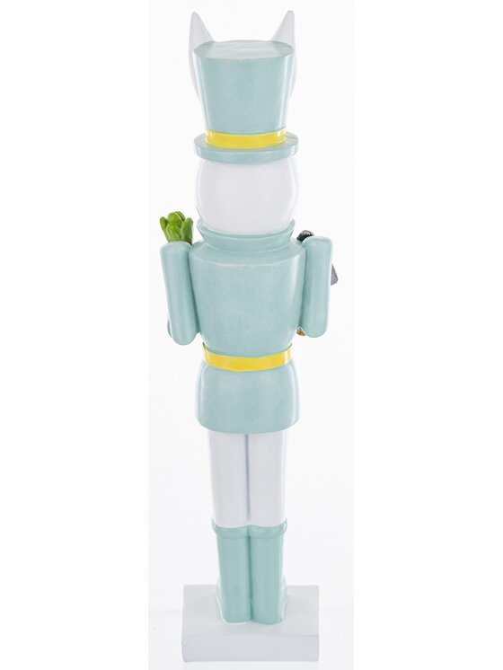 MIAhome MIAhome Figurka Królik w niebieskim mundurze 34x9x6 cm z marchewką i łopatką Kolorowy