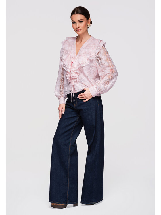 Ombre Ombre Bluzka OW-TS-E0027 Różowy Loose Fit