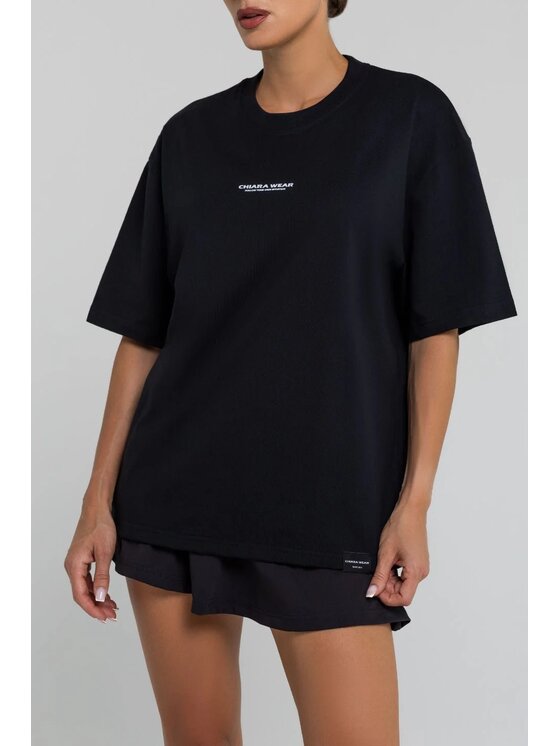 Chiara Wear Chiara Wear T-Shirt T-shirt bawełniany oversize OFFLINE Czarny Oversize