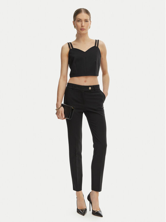 Rinascimento Rinascimento Παντελόνι υφασμάτινο CFC0128638003 Μαύρο Slim Fit