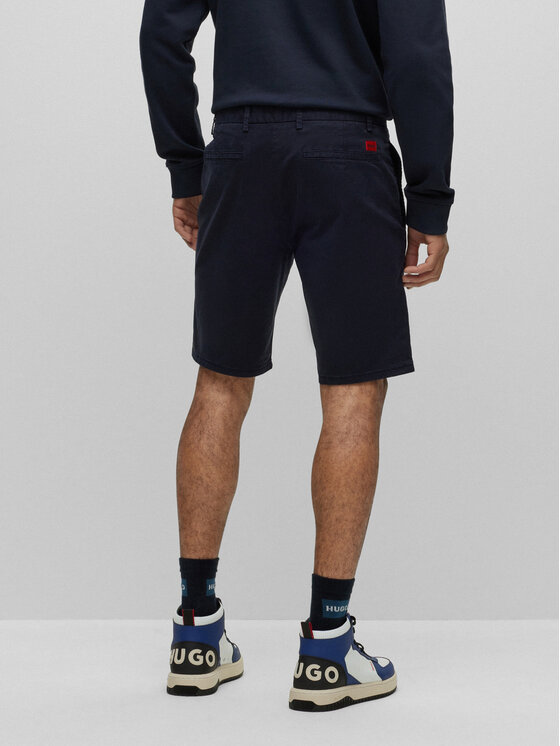 HUGO Hugo Bavlnené šortky 50471182 Tmavomodrá Slim Fit