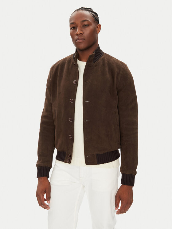 Milestone Milestone Μπουφάν δερμάτινο MSDario 531621 60695 Καφέ Regular Fit