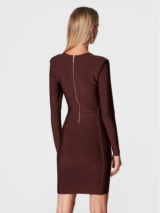 Vestito di maglia 2BGK08 5036Z Marrone Slim Fit