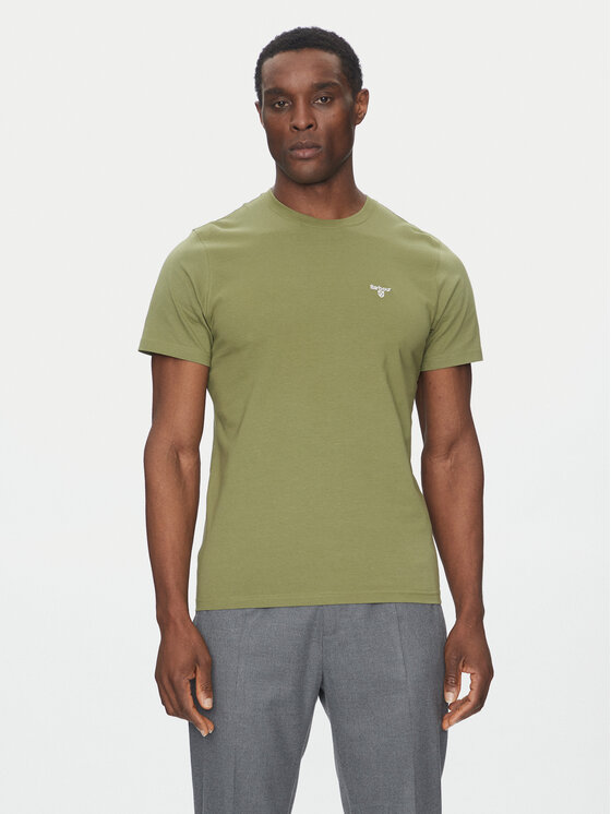 Barbour Barbour Тишърт Essential Sports MTS0331OL39 Зелен Tailored Fit