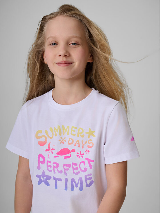 4F 4F T-Shirt POOLSIDE CLUB Biały Regular Fit