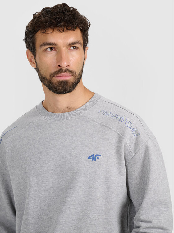 4F 4F Bluza VICTORY FIT Szary jasny Regular Fit