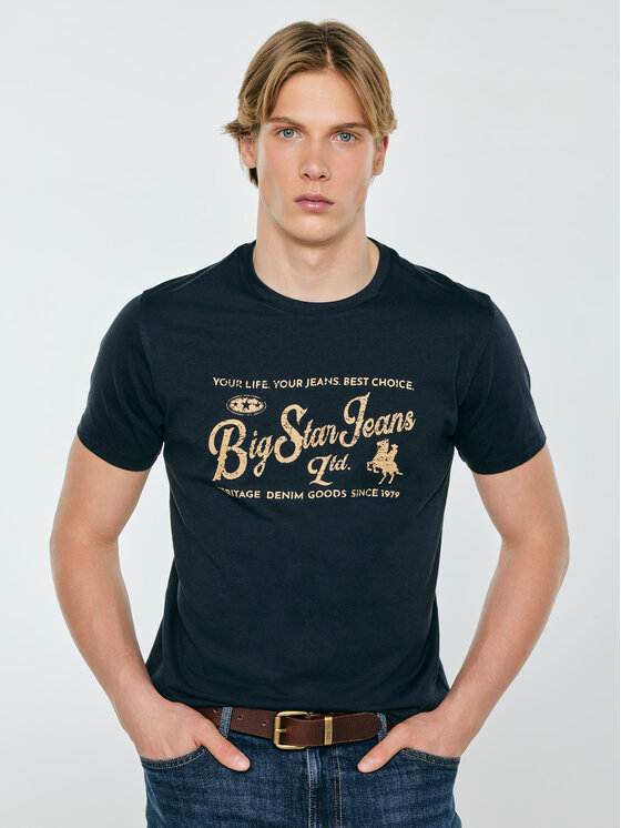 BIG STAR BIG STAR T-Shirt ELLER Granatowy Basic Fit