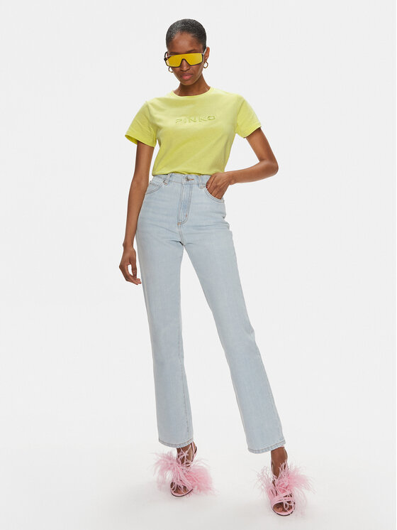 PINKO Pinko T-Shirt Start 101752 A1NW Žlutá Regular Fit