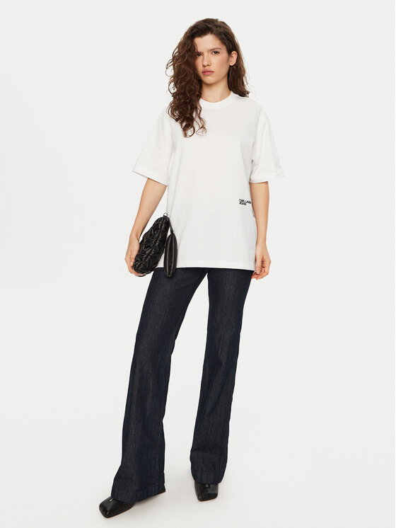 Karl Lagerfeld Jeans Karl Lagerfeld Jeans Majica A1W17030 Bela Relaxed Fit